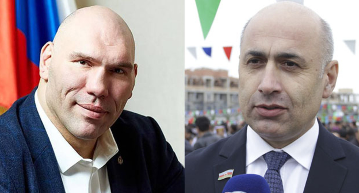 Николай Валуев (слева) и Азер Бадамов. Коллаж "Кавказского узла". Фото: https://er.ru https://photo.azertag.az